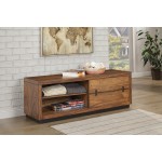 Live Edge TV Console/ Cabinet Bench, Tobacco