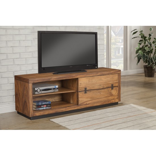 Live Edge TV Console/ Cabinet Bench, Tobacco