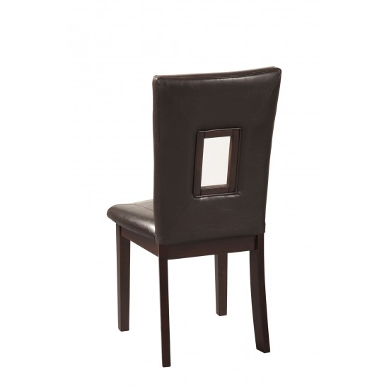 Segundo Set of 2 Faux Leather Side Chairs, Espresso