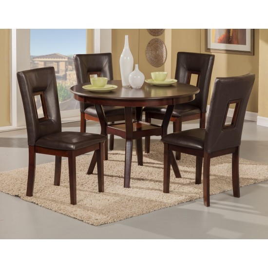 Segundo Set of 2 Faux Leather Side Chairs, Espresso
