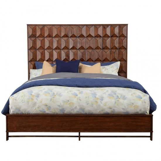 Trig Queen Panel Bed, Brown