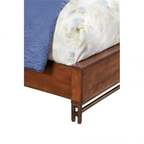 Trig Queen Panel Bed, Brown