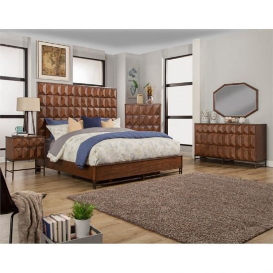 Trig Queen Headboard, Brown