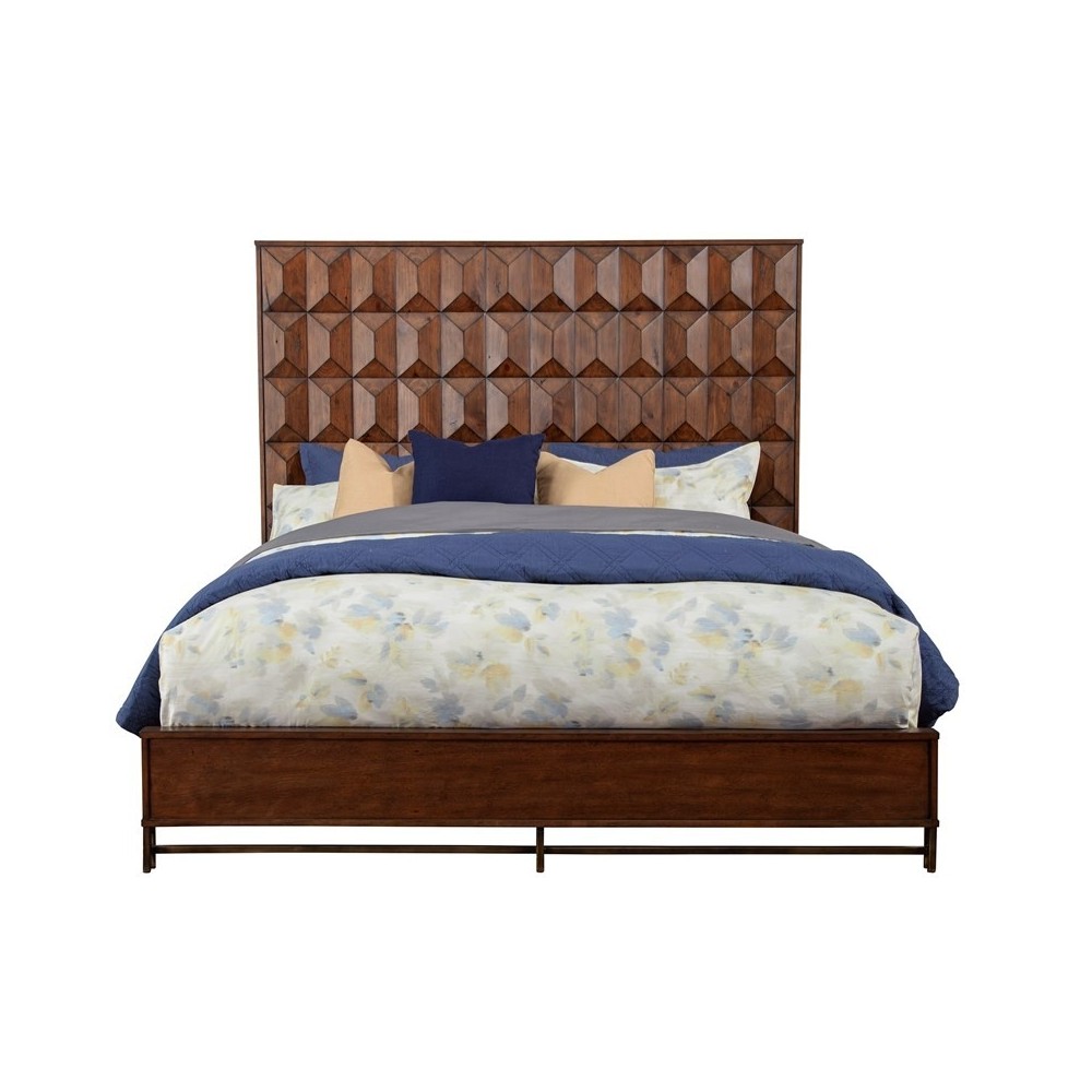 Trig California King Panel Bed, Brown