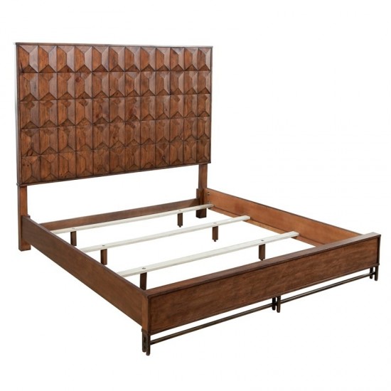 Trig California King Panel Bed, Brown