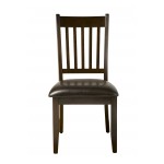 Capitala Set of 2 Faux Leather Side Chairs, Espresso