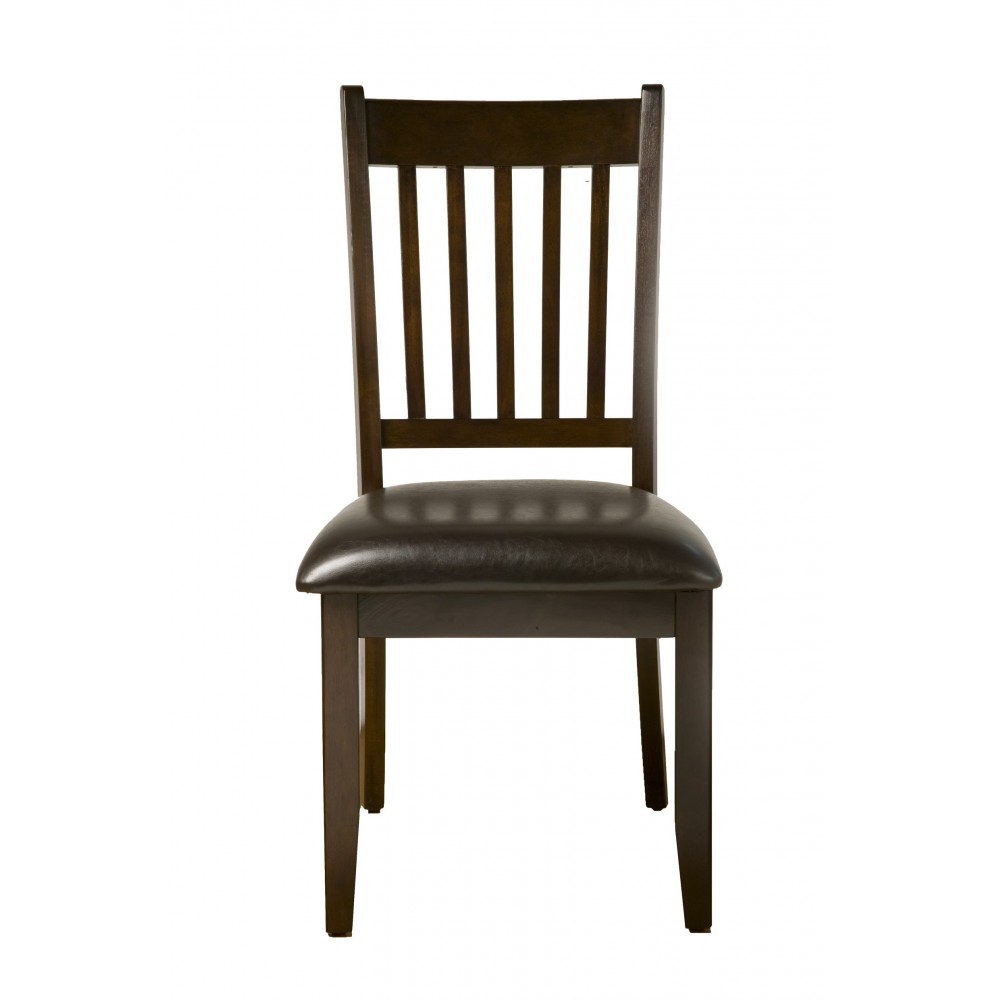 Capitala Set of 2 Faux Leather Side Chairs, Espresso Capitala Set of 2 Faux Leather Side Chairs, Espresso