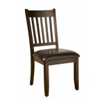 Capitala Set of 2 Faux Leather Side Chairs, Espresso