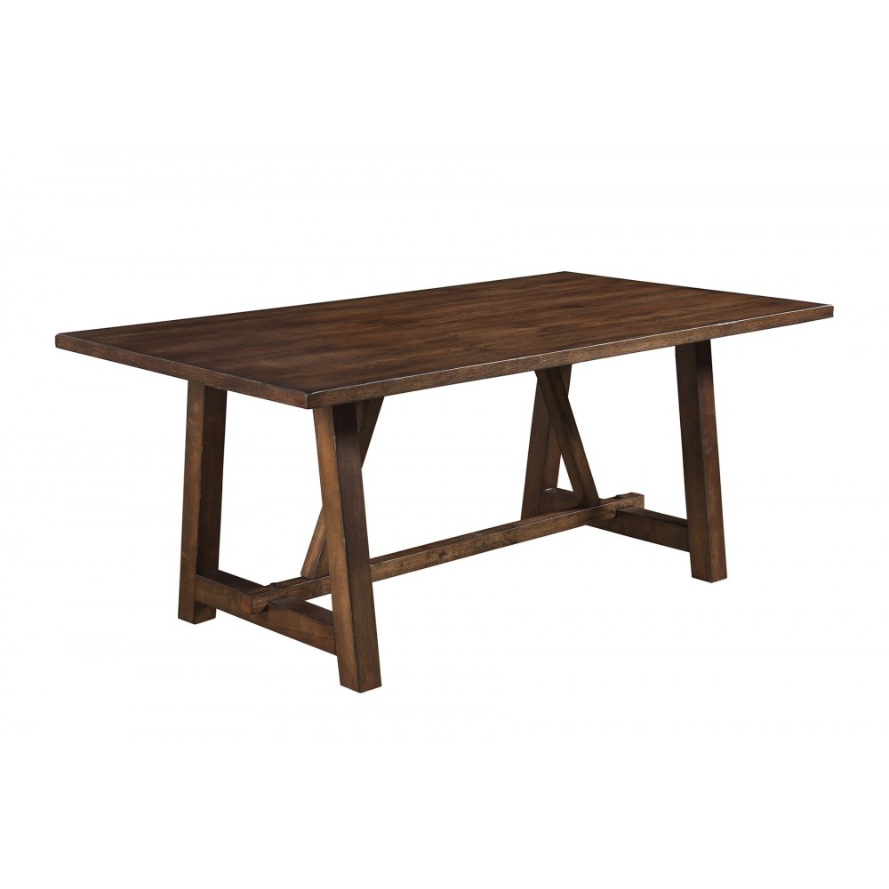 Arendal Trestle Rectangular Dining Table, Burnished Dark Oak