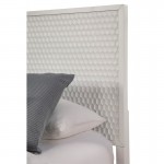 White Pearl Queen Panel Bed