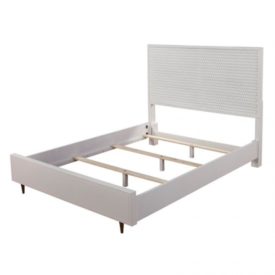 White Pearl Standard King Panel Bed