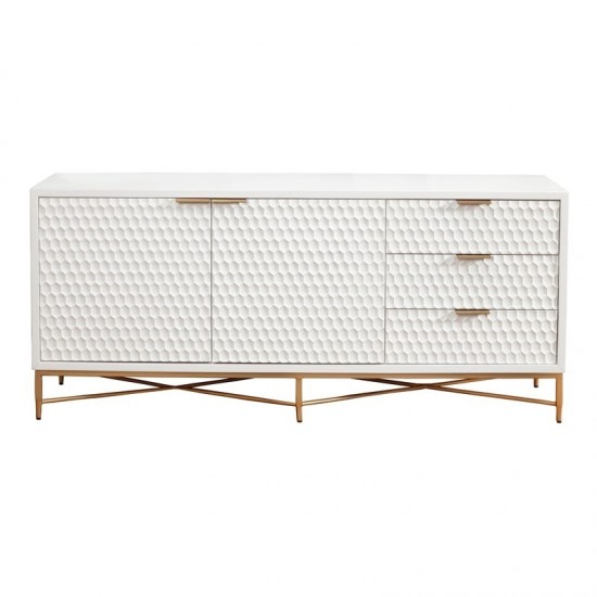 White Pearl TV Console