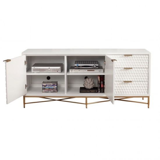 White Pearl TV Console