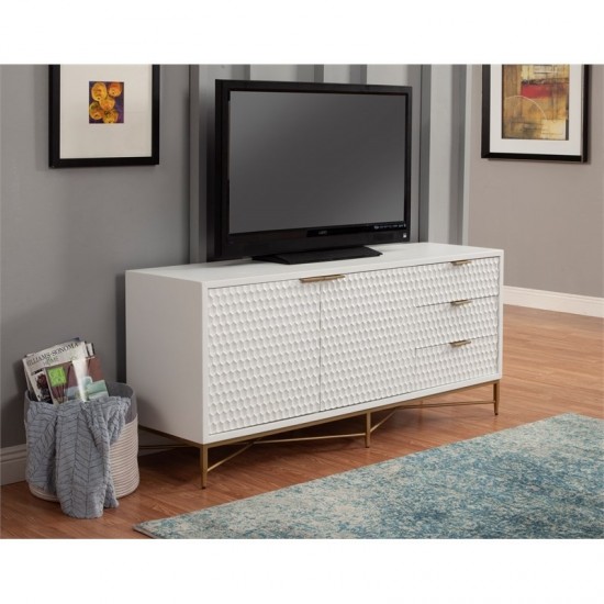 White Pearl TV Console