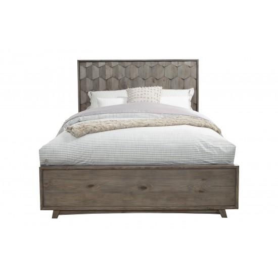 Shimmer Queen Panel Bed, Antique Grey