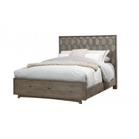 Shimmer Queen Panel Bed, Antique Grey