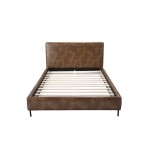 Sophia California King Faux Leather Platform Bed, Brown