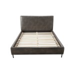 Sophia Standard King Faux Leather Platform Bed, Gray