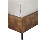 Sophia Full Faux Leather Platform Bed, Brown