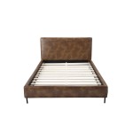 Sophia Full Faux Leather Platform Bed, Brown