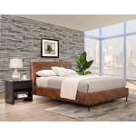Sophia Full Faux Leather Platform Bed, Brown