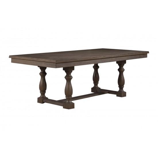 Galena Fixed Top Dining Table, Light Grey Walnut