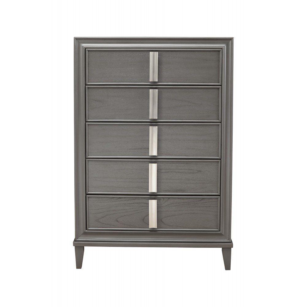 Lorraine 5 Drawer Chest, Dark Grey