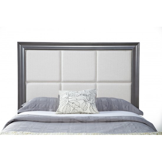 Lorraine California King Storage Footboard Platform Bed, Dark Grey