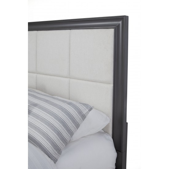 Lorraine California King Storage Footboard Platform Bed, Dark Grey