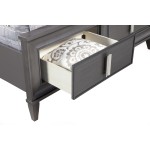 Lorraine California King Storage Footboard Platform Bed, Dark Grey