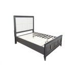 Lorraine Standard King Storage Footboard Platform Bed, Dark Grey