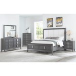 Lorraine Standard King Storage Footboard Platform Bed, Dark Grey