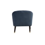 Deco Blue Button Tufted Accent Chair, Brown/Gold Legs