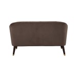 Deco Brown Button Tufted Upholstered Bench, Brown/Gold Legs