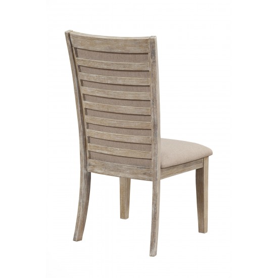 Chiclayo Set of 2 Slat Back Side Chairs, Iron Brush Swiss Mocha