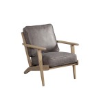 Artica Lounge Chair, Grey with Iron Brush Natural Frame