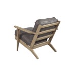 Artica Lounge Chair, Grey with Iron Brush Natural Frame