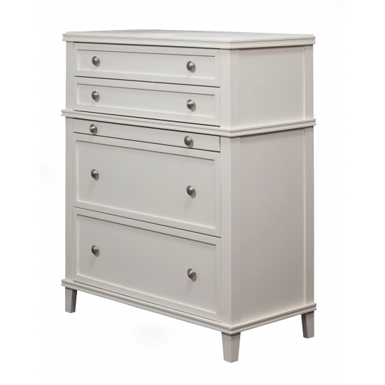 Potter 4 Drawer Multifunction Chest w/ Pull Out Tray, White