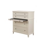 Potter 4 Drawer Multifunction Chest w/ Pull Out Tray, White