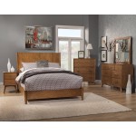 Flynn Mid Century Modern Queen Panel Bed, Acorn