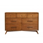 Flynn Mid Century Modern 7 Drawer Dresser, Acorn