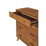 Flynn Mid Century Modern 4 Drawer Multifunction Chest w/Pull Out Tray, Acorn