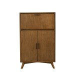 Flynn Large Bar Cabinet w/Drop Down Tray, Acorn