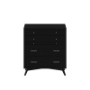 Flynn Mid Century Modern 4 Drawer Multifunction Chest w/Pull Out Tray, Black
