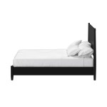 Flynn Mid Century Modern Full Size Panel Bed, Black