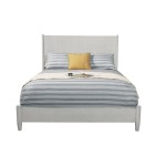 Flynn Mid Century Modern Queen Panel Bed, Gray