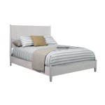 Flynn Mid Century Modern Queen Panel Bed, Gray