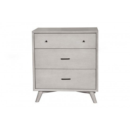 Flynn Mid Century Modern 3 Drawer Small Chest, Gray