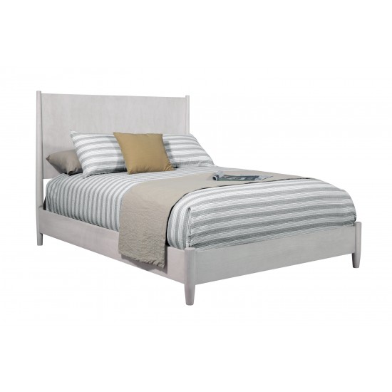 Flynn Mid Century Modern Standard King Panel Bed, Gray