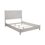 Flynn Mid Century Modern Standard King Panel Bed, Gray